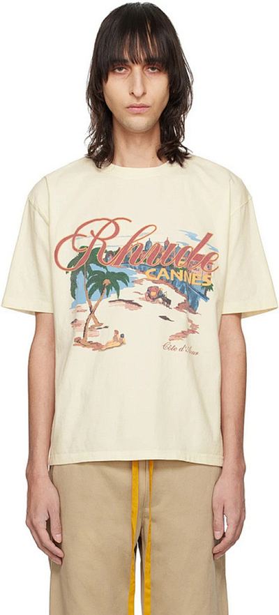 FH 5093, US Streetwear Rhude Cannes Beach Cannes Beach Palm Print Premium Quali… — photo 3