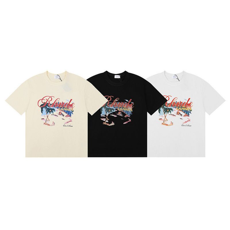 FH 5093, US Streetwear Rhude Cannes Beach Cannes Beach Palm Print Premium Quali… — style #198999184