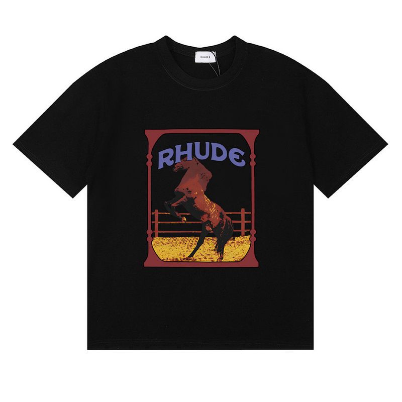S M L XL FH Ref 50165, US Streetwear Rhude Cadre Horse Frame Print Premium… — style #198999185
