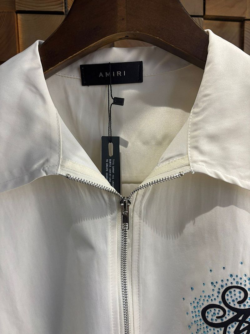 M L XL 2XL XG New Season 62 CNY Nylon Double Zip Rhinestone Shirt M L XL… — style #199002054