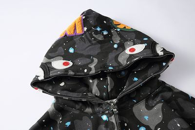 2350 Shark Starry Glow Hoodie Loopback Camo Hooded Cardigan Outerwear XS-XXL85 — photo 3