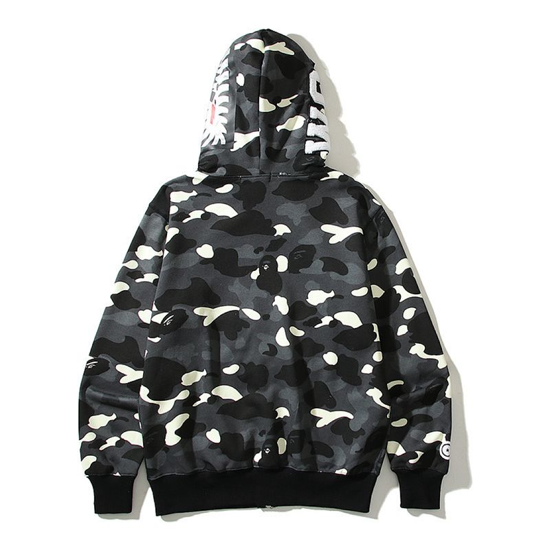 - 20$ Streetwear Shark Head Glow Spot Camo Fleece-Lined Hoodie M-XXXL90 — style #199039171